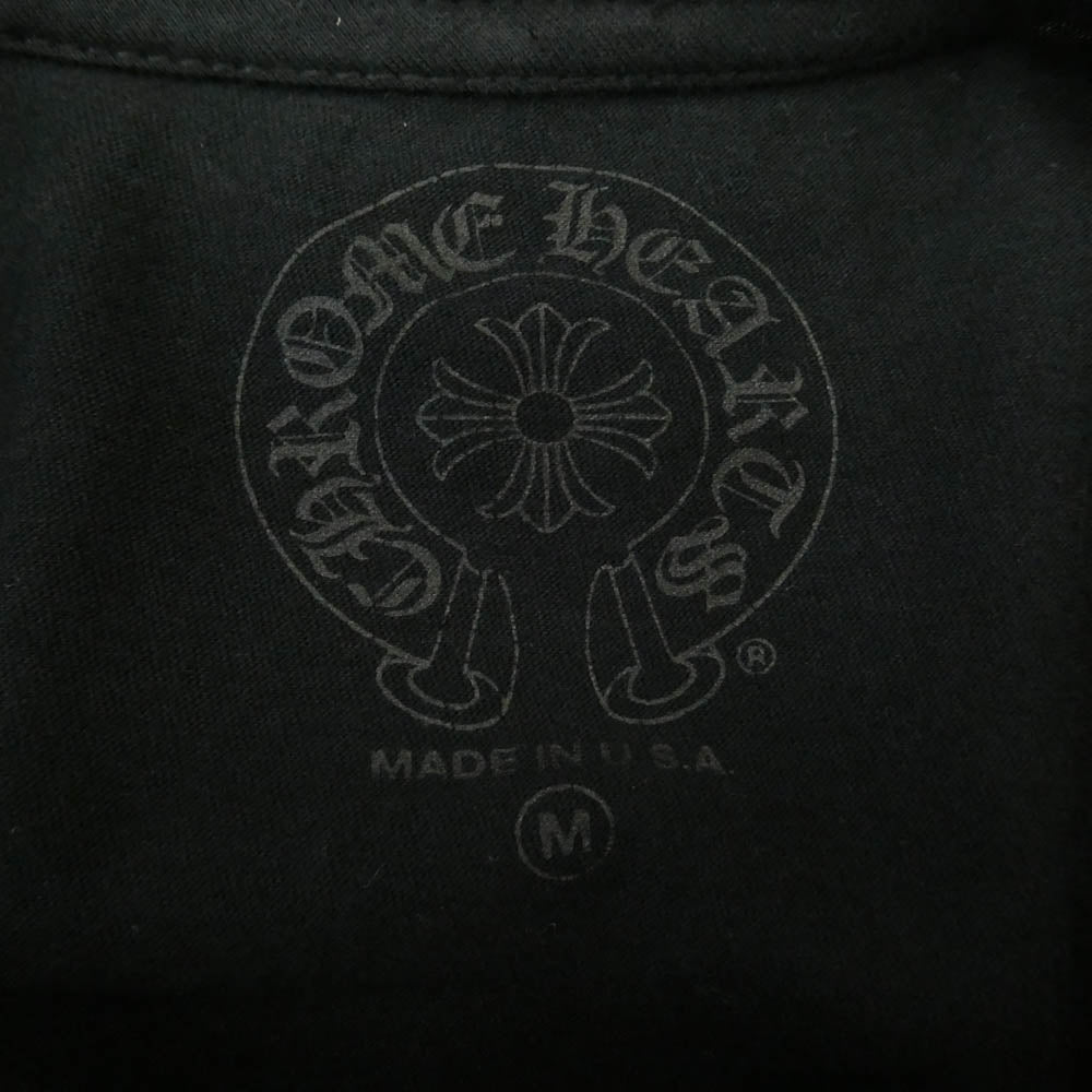 CHROME HEARTS クロムハーツ（原本無） Scroll Long Sleeve T-Shirt バックスクロールラベルプリント 袖ロゴ 長袖 Ｔシャツ ブラック系 M【中古】