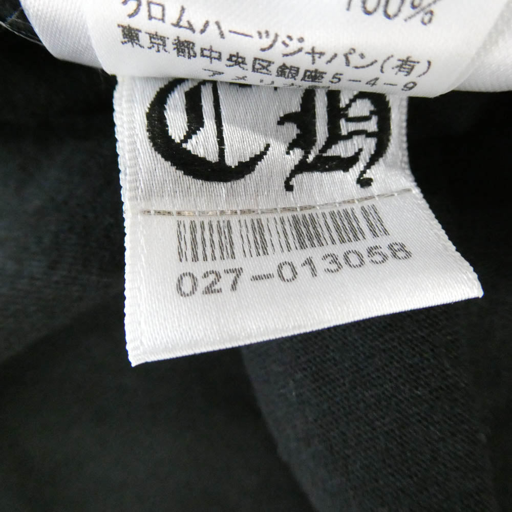 CHROME HEARTS クロムハーツ（原本無） Scroll Long Sleeve T-Shirt バックスクロールラベルプリント 袖ロゴ 長袖 Ｔシャツ ブラック系 M【中古】