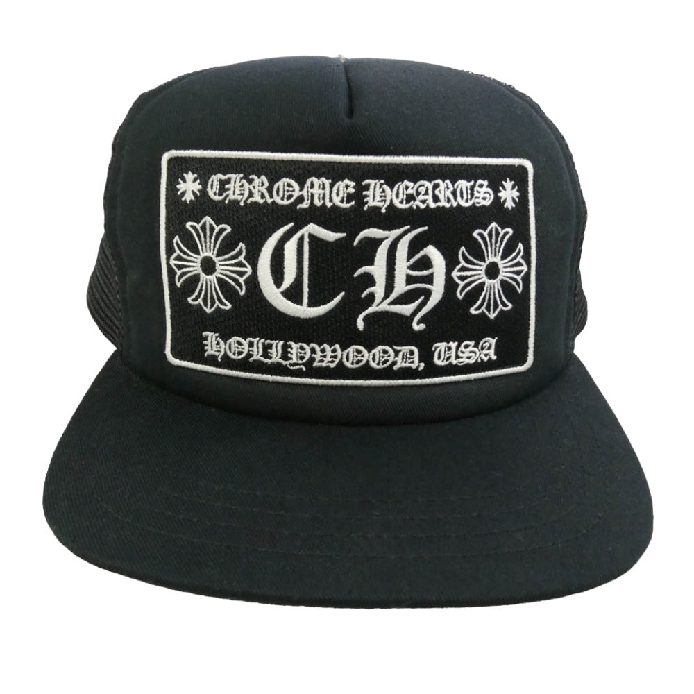 CHROME HEARTS クロムハーツ（原本無） TRACKER CAP HAT CHパッチ メッシュ トラッカー キャップ 帽子 ブラック系 ONESIZE 53-60【中古】