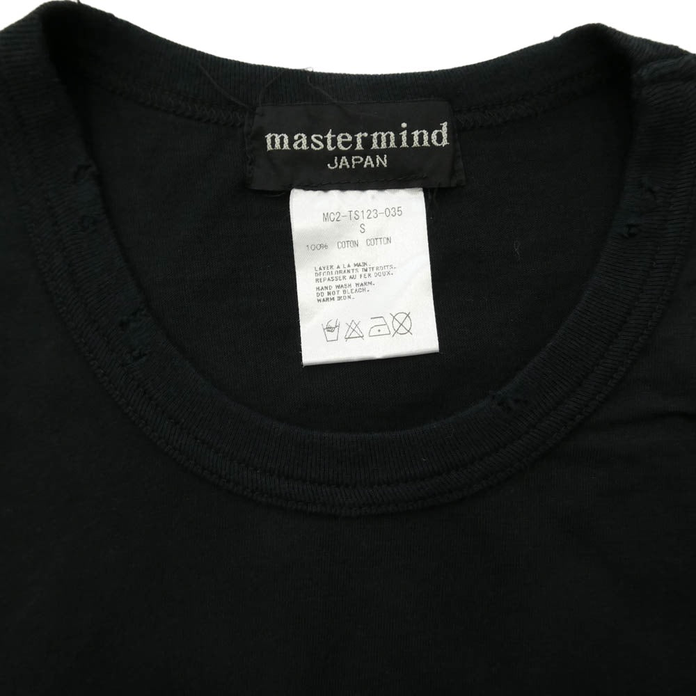 mastermind JAPAN マスターマインドジャパン スカルプリント クラッシュ加工 ロゴプリント 半袖 Tシャツ ブラック系 S【中古】