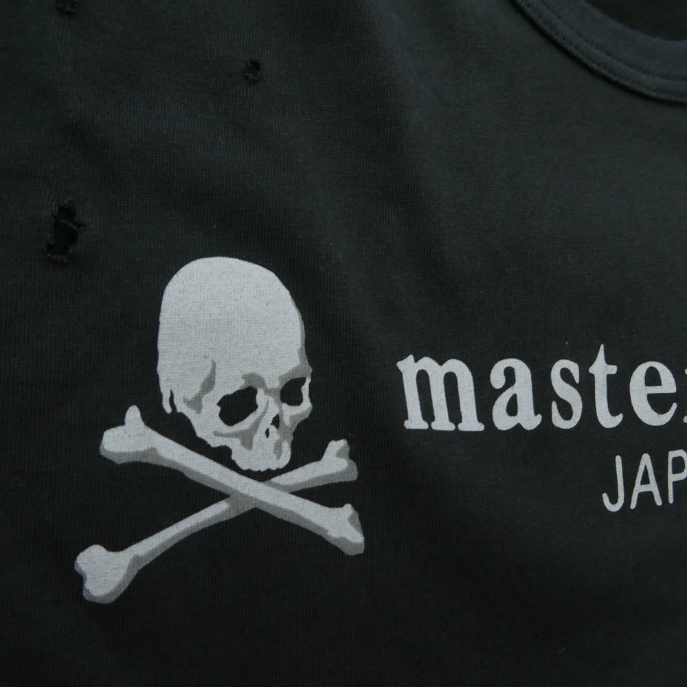 mastermind JAPAN マスターマインドジャパン スカルプリント クラッシュ加工 ロゴプリント 半袖 Tシャツ ブラック系 S【中古】