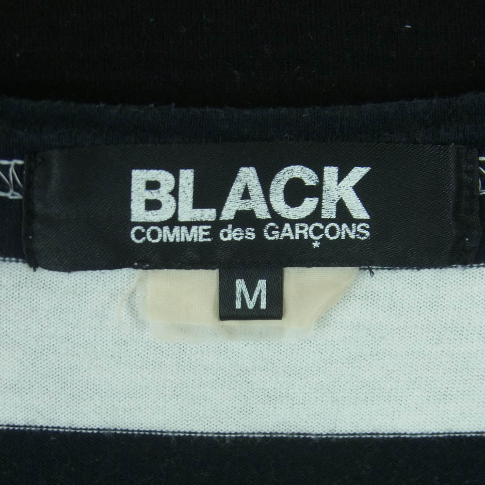 BLACK COMME des GARCONS ブラックコムデギャルソン 1F-T013 AD2015 グラデーション ボーダー 長袖 Tシャツ ロンT カットソー ブラック系 ホワイト系 M【中古】