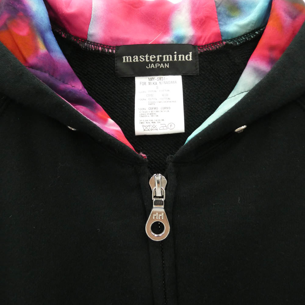 mastermind JAPAN マスターマインドジャパン x MIKA NINAGAWA 蜷川実花 ジップアップ フーディー パーカー ブラック系 S【中古】
