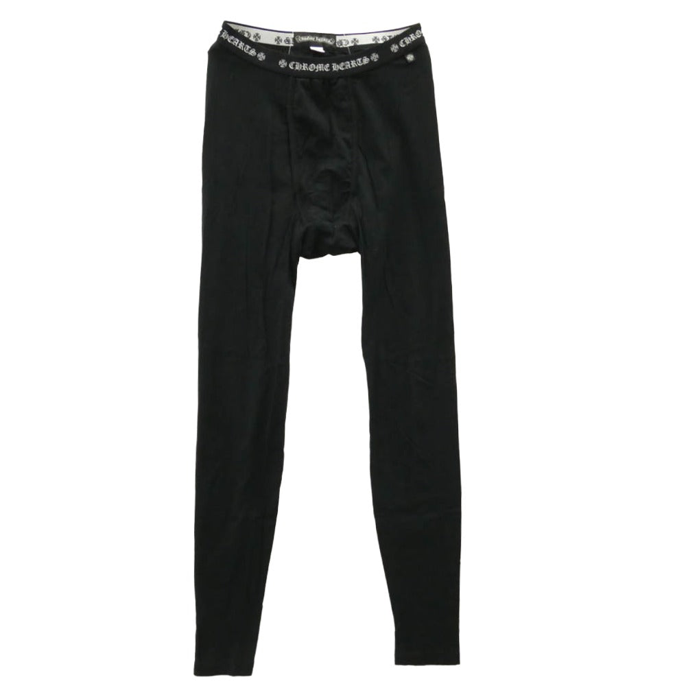 CHROME HEARTS クロムハーツ（原本無） ロゴ刺? ホースシュー プリント レギンス タイツ ブラック系 L【中古】
