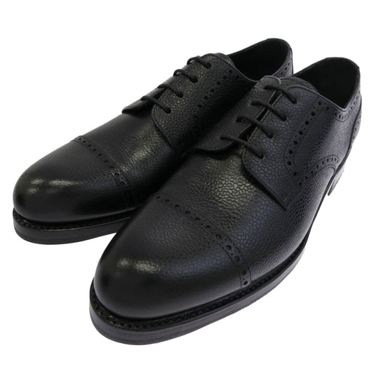 ヤンコ パンチドキャップトゥ レザーシューズ ブラック系 7.5【美品】【中古】