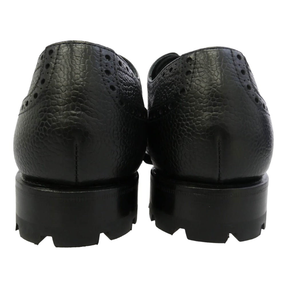 ヤンコ パンチドキャップトゥ レザーシューズ ブラック系 7.5【美品】【中古】