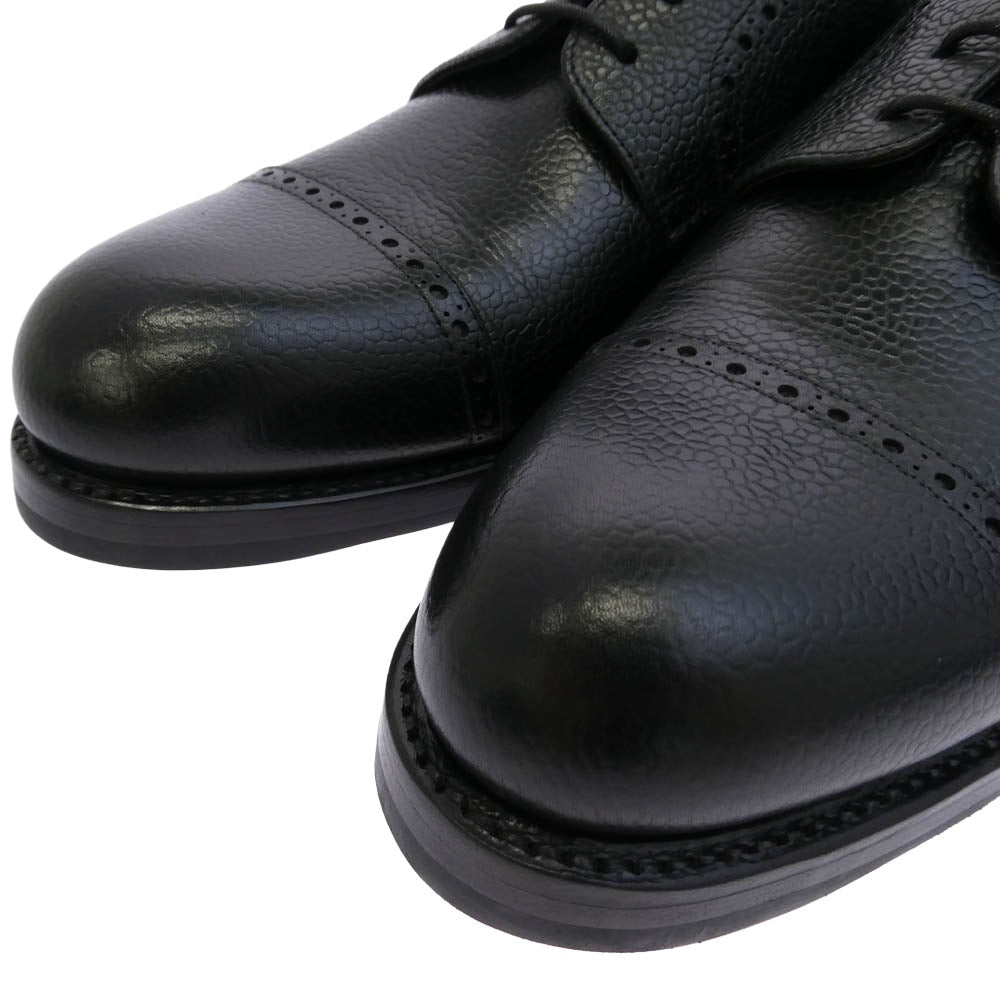 ヤンコ パンチドキャップトゥ レザーシューズ ブラック系 7.5【美品】【中古】