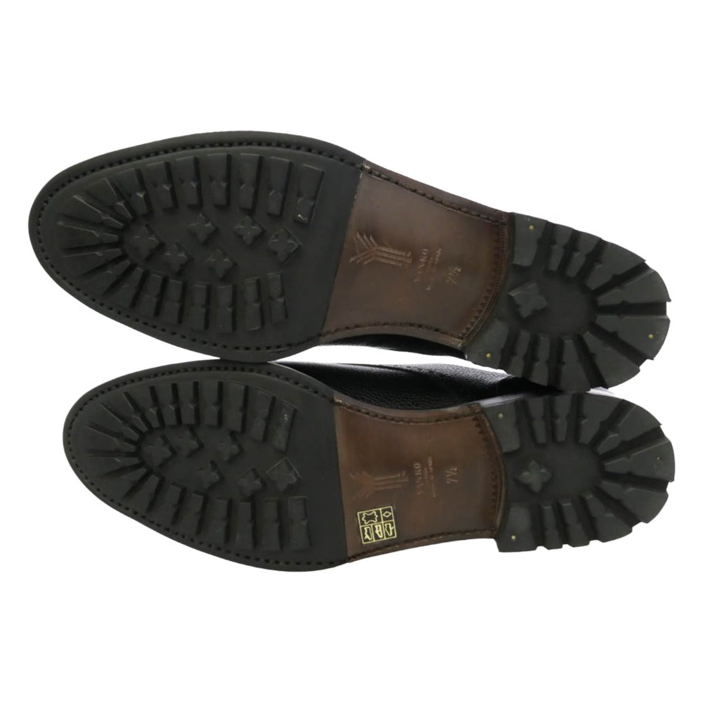 ヤンコ パンチドキャップトゥ レザーシューズ ブラック系 7.5【美品】【中古】