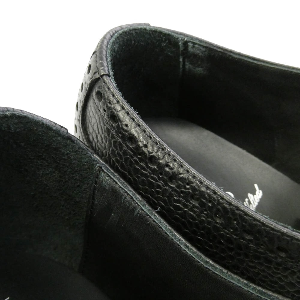 ヤンコ パンチドキャップトゥ レザーシューズ ブラック系 7.5【美品】【中古】
