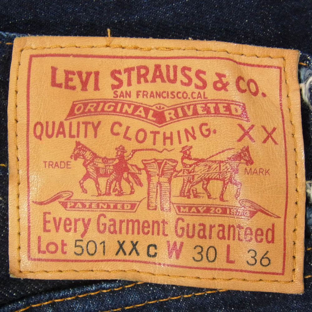 Levi's リーバイス 37201-0003 98年 USA製 バレンシア工場 501XXc 1937モデル ボタン裏刻印555 デニム パンツ インディゴブルー系 30【中古】