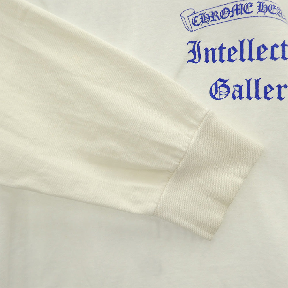 CHROME HEARTS クロムハーツ（原本無） OLD Intellectual Gallery L/S TEE GALF 別注 ギャラリープリント スクロールラベル 長袖 Tシャツ カットソー ホワイト系 M【中古】 CHROME HEARTS クロムハーツ（原本無） OLD Intellectual Gallery L/S