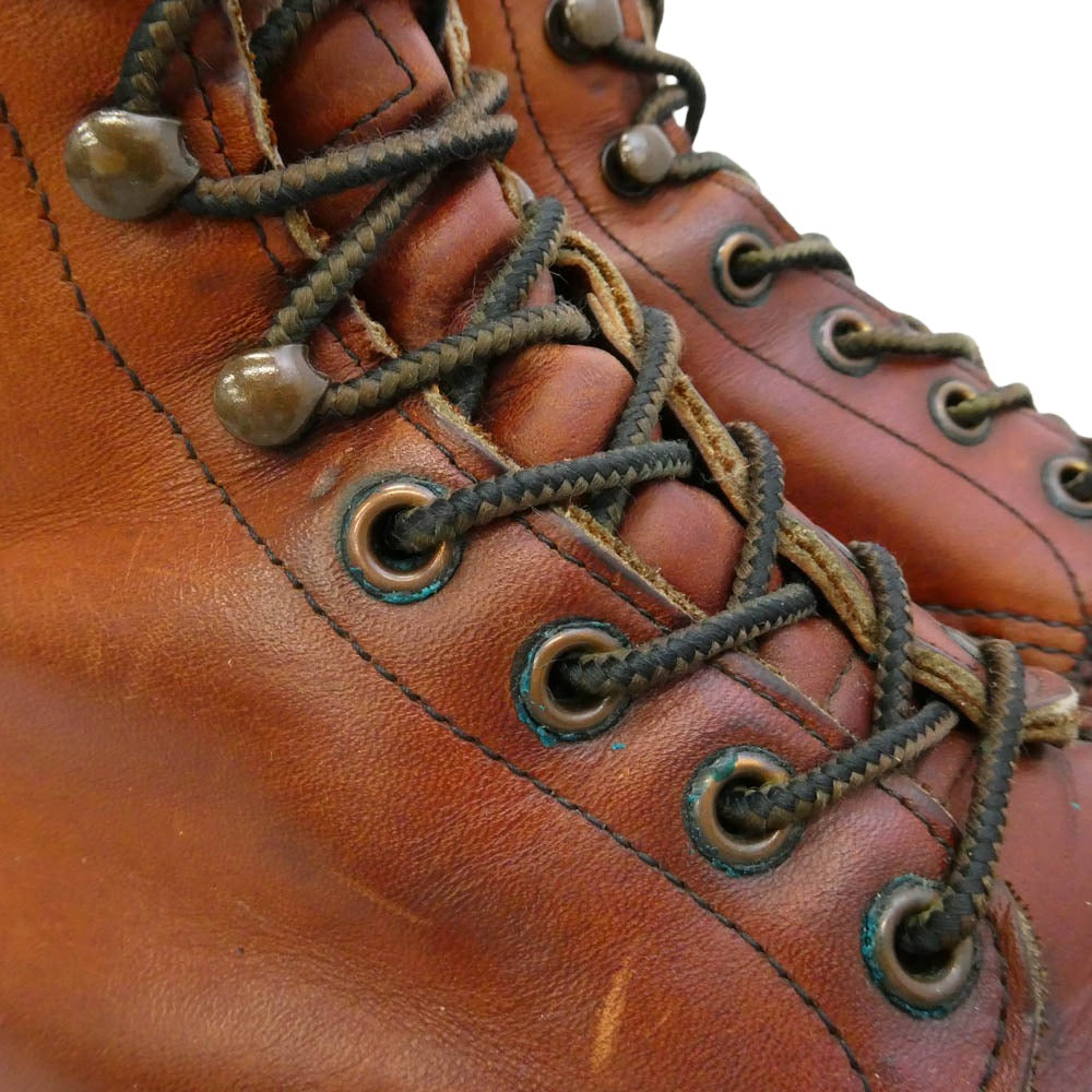 RED WING レッドウィング 8804 USA製 刺繍羽根タグ スーパーソール 6インチ モックトゥ ブーツ 赤茶 ブラウン系 8.5【中古】