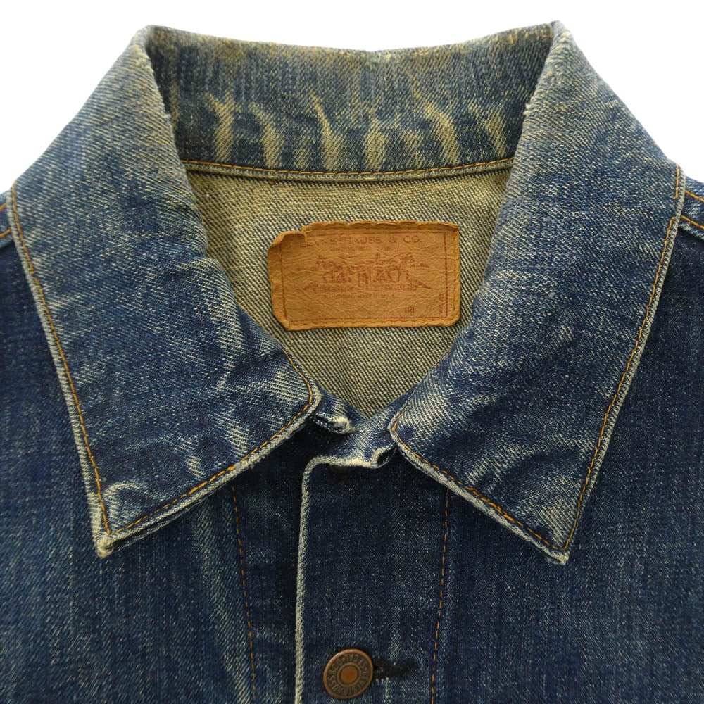 Levi's リーバイス 70505 USA製 60s 70s 4th BIGE ボタン裏刻印 521 Gジャン デニム トラッカー ジャケット インディゴブルー インディゴブルー系 サイズ不明【中古】