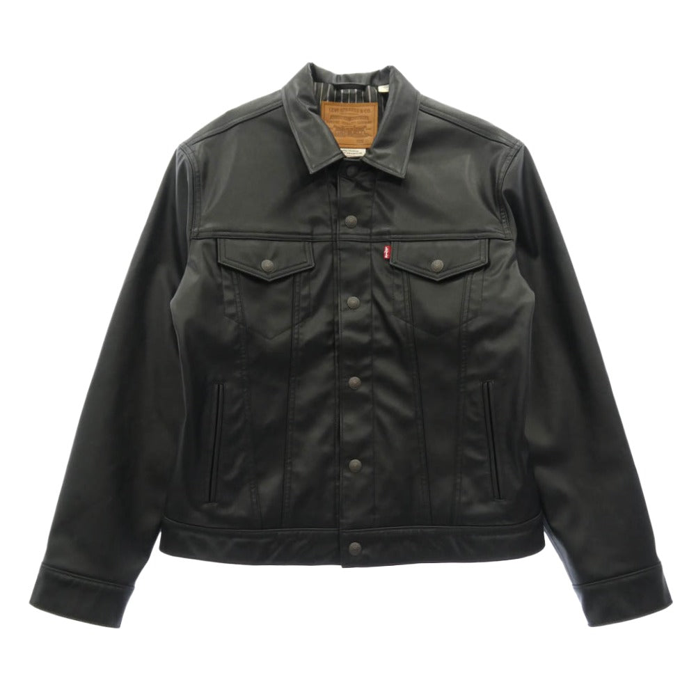 Levi's リーバイス A50190000 JAPAN LIMITED LEATHER TRUCKER JACKET TYPEIII レザートラッカー ジャケット ブラック系 M【中古】