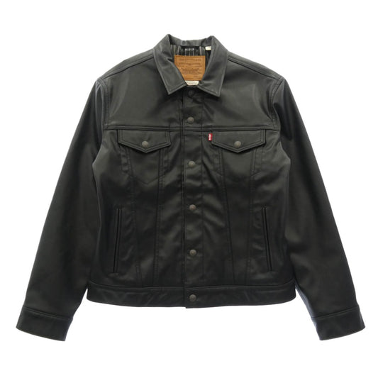 Levi's リーバイス A50190000 JAPAN LIMITED LEATHER TRUCKER JACKET TYPEIII レザートラッカー ジャケット ブラック系 M【中古】