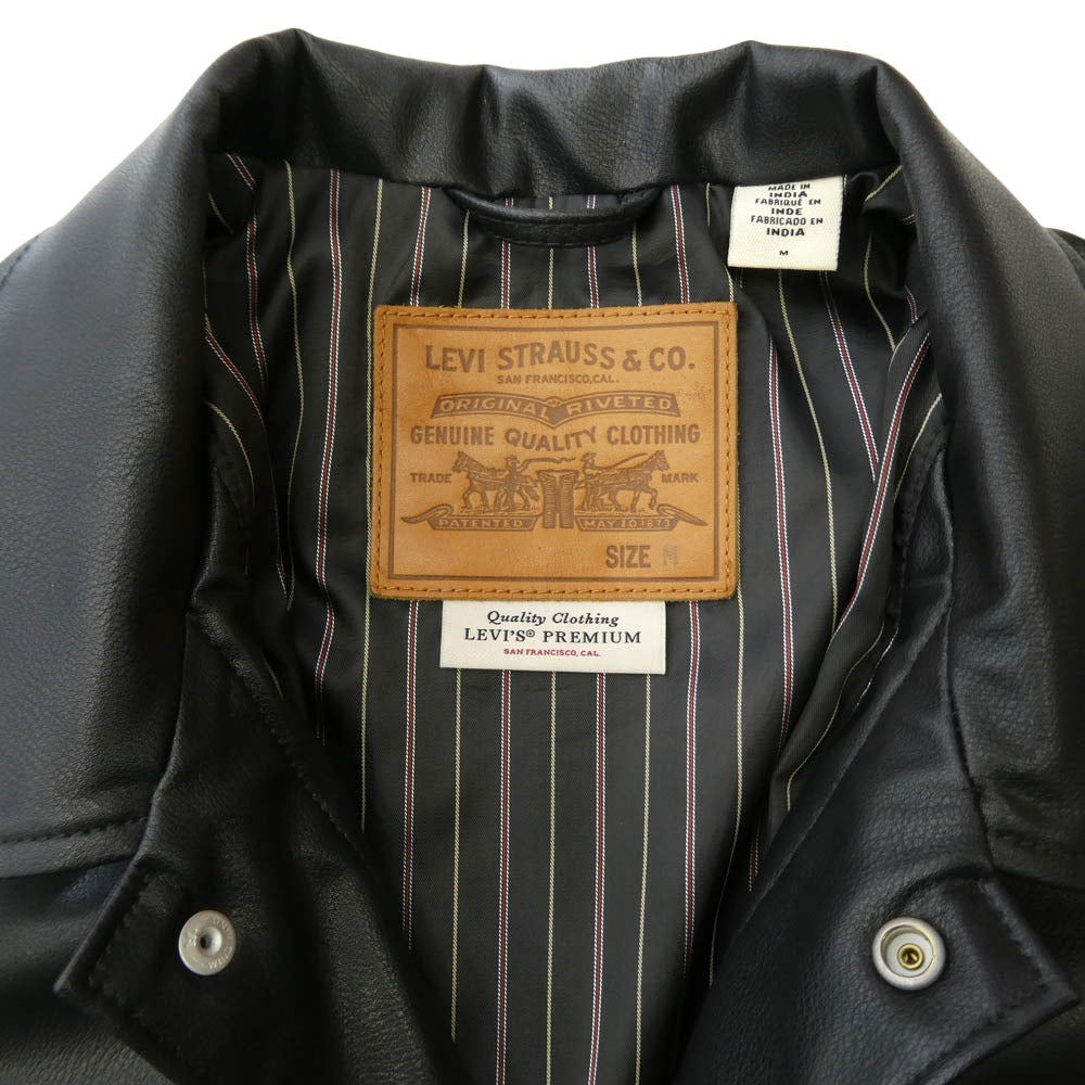 Levi's リーバイス A50190000 JAPAN LIMITED LEATHER TRUCKER JACKET TYPEIII レザートラッカー ジャケット ブラック系 M【中古】