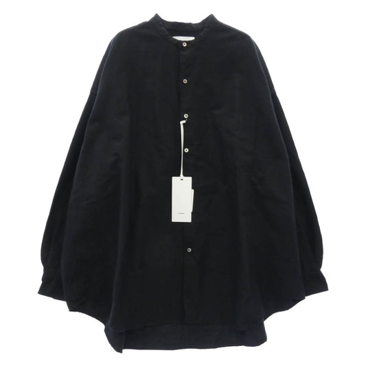 GRAPHPAPER グラフペーパー 26SS GM261-50022B Oxford L/S Oversized Band Collar Shirt オックスフォード オーバーサイズ バンドカラー 長袖 シャツ ブラック系 0/S【美品】【中古】
