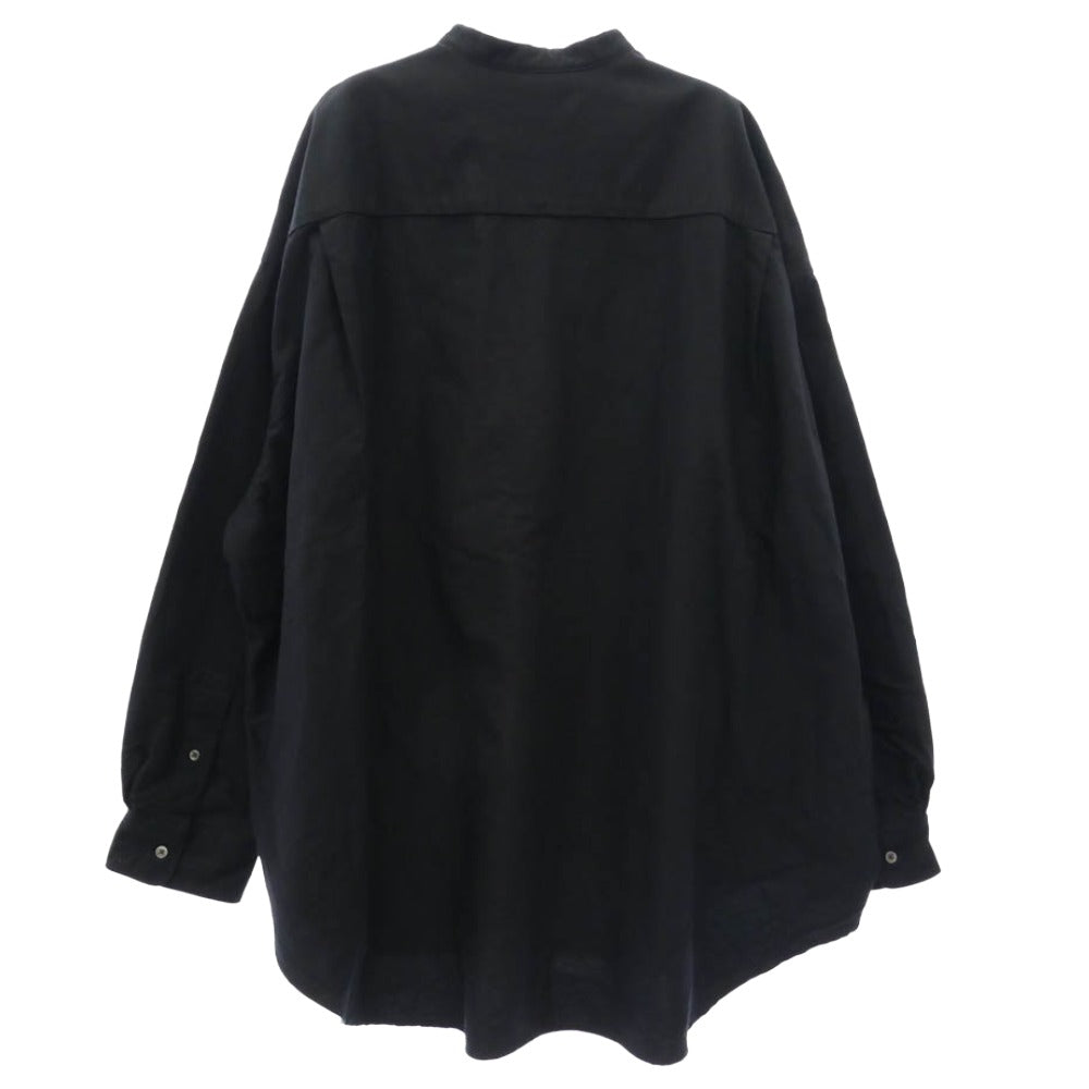 GRAPHPAPER グラフペーパー 26SS GM261-50022B Oxford L/S Oversized Band Collar Shirt オックスフォード オーバーサイズ バンドカラー 長袖 シャツ ブラック系 0/S【美品】【中古】