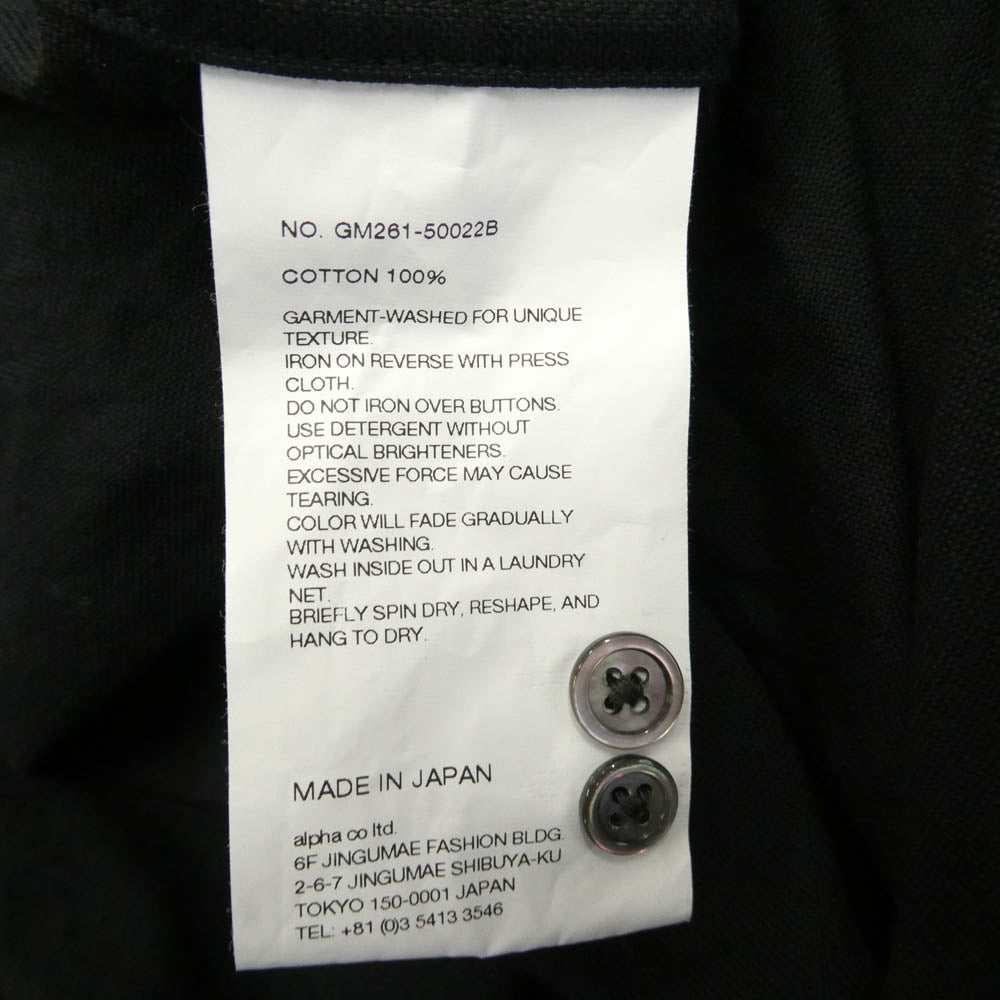 GRAPHPAPER グラフペーパー 26SS GM261-50022B Oxford L/S Oversized Band Collar Shirt オックスフォード オーバーサイズ バンドカラー 長袖 シャツ ブラック系 0/S【美品】【中古】