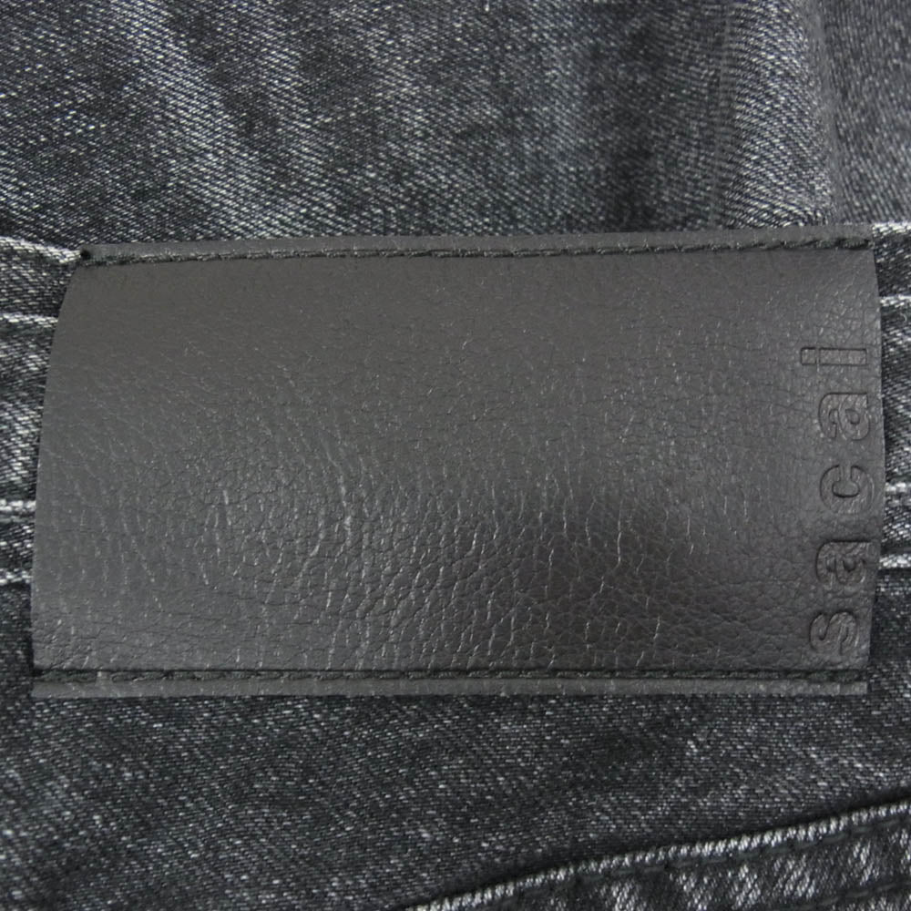 Sacai サカイ 23SS 23-06510 Straight Denim Pants ベルテッド ストレート デニムパンツ ジーンズ ブラックデニム ブラック系 3【中古】