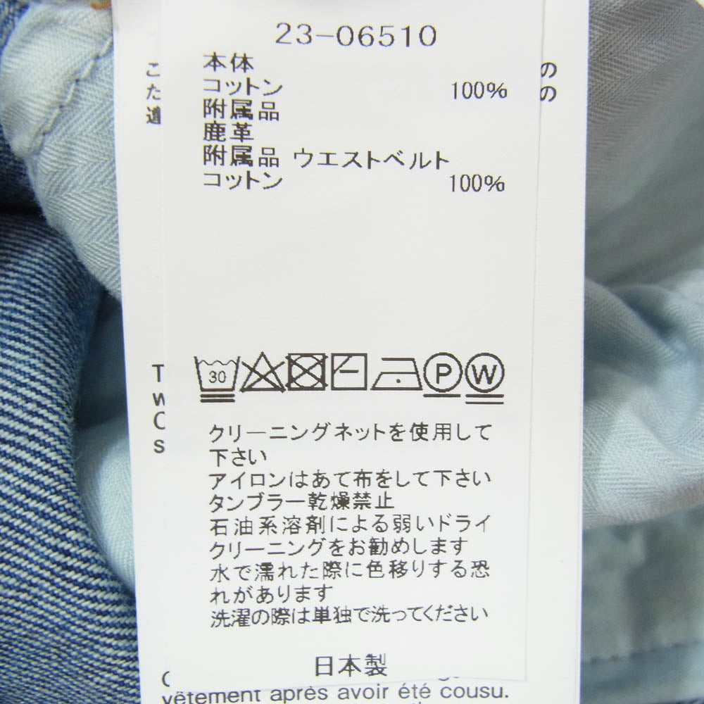 Sacai サカイ 23SS 23-06510 Straight Denim Pants ベルテッド ストレート デニムパンツ ジーンズ インディゴデニム インディゴブルー系 3【美品】【中古】