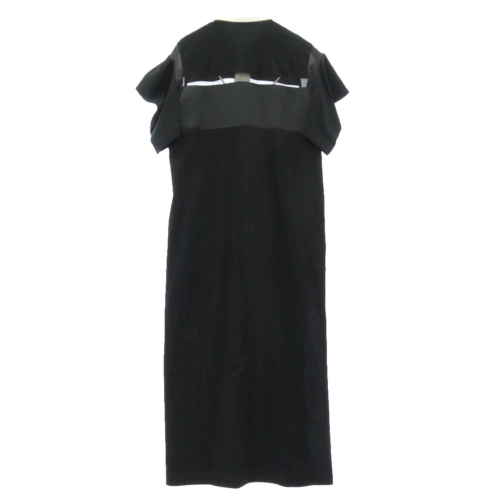 Sacai サカイ 26SS 26-08351 Cotton Jersey Dress コットンジャージ― シャツカラー 襟付き ワンピース ドレス ブラック系 2【中古】
