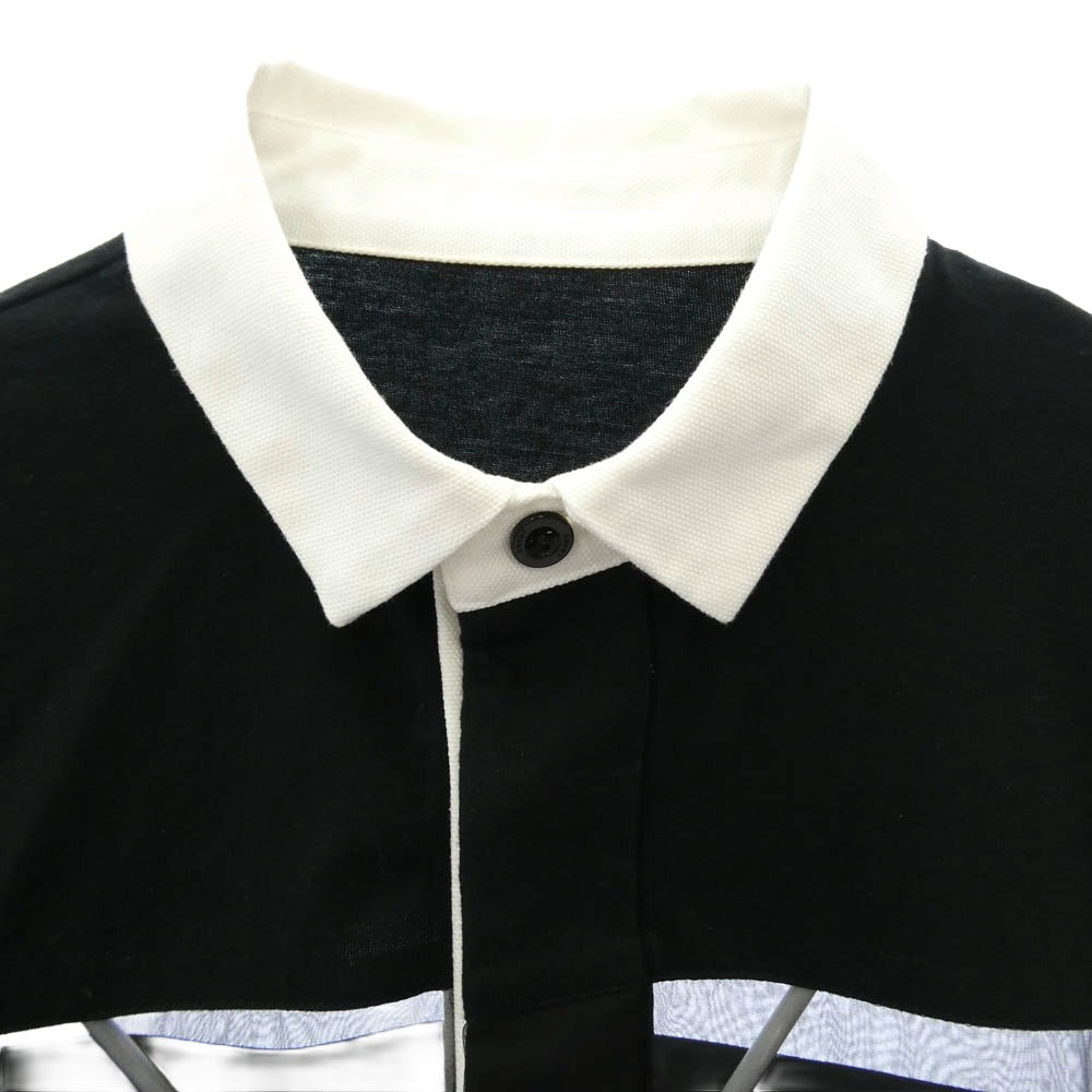 Sacai サカイ 26SS 26-08351 Cotton Jersey Dress コットンジャージ― シャツカラー 襟付き ワンピース ドレス ブラック系 2【中古】