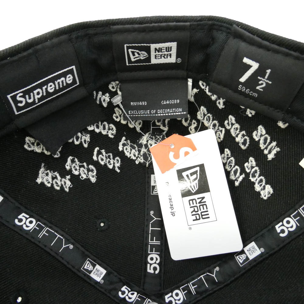 Supreme シュプリーム NEW ERA ニューエラ 21SS x New Era ニューエラ 27-time Champions Box Logo チャンピオンズ ボックスロゴ キャップ 帽子 ブラック系 59.6cm【中古】