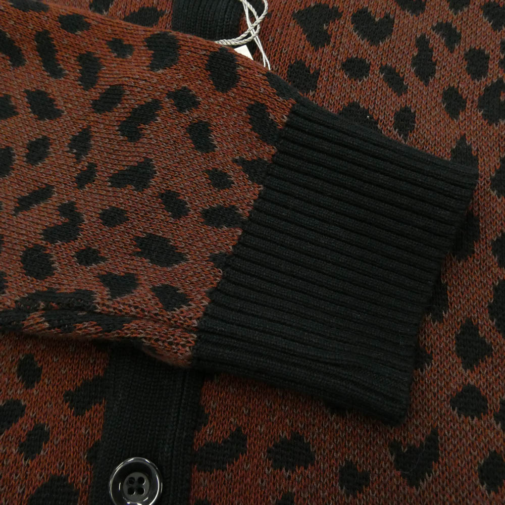 WACKO MARIA ワコマリア 20SS-WMK-KN07 LEOPARD CARDIGAN レオパード ニット カーディガン ブラウン系 ブラック系 L【美品】【中古】