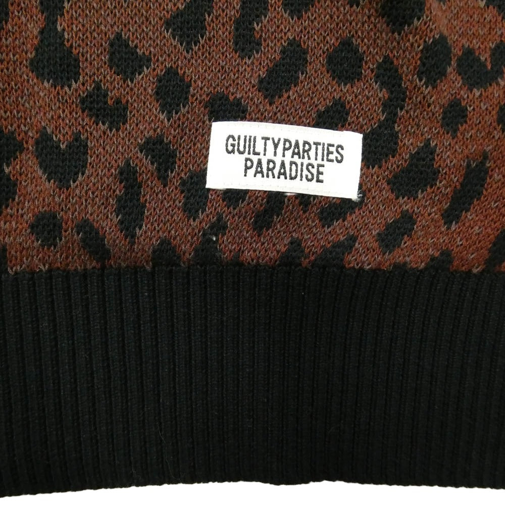 WACKO MARIA ワコマリア 20SS-WMK-KN07 LEOPARD CARDIGAN レオパード ニット カーディガン ブラウン系 ブラック系 L【美品】【中古】