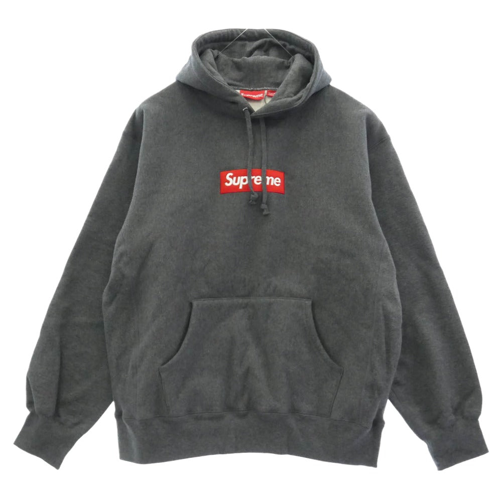 Supreme シュプリーム 21AW Box Logo Hooded Sweatshirt ボックスロゴ フーデッド スウェットシャツ フーディー パーカー グレー系 L【極上美品】【中古】