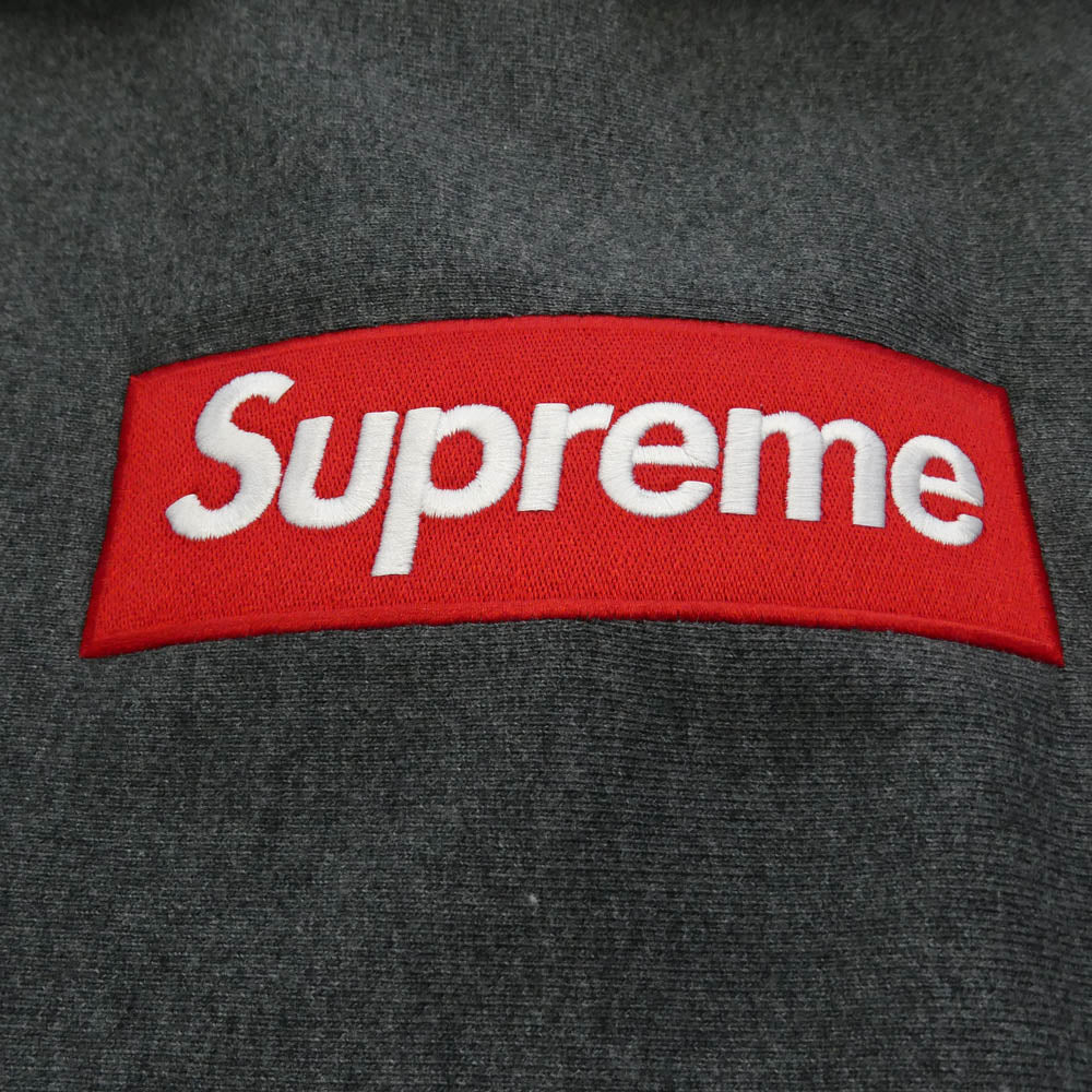 Supreme シュプリーム 21AW Box Logo Hooded Sweatshirt ボックスロゴ フーデッド スウェットシャツ フーディー パーカー グレー系 L【極上美品】【中古】