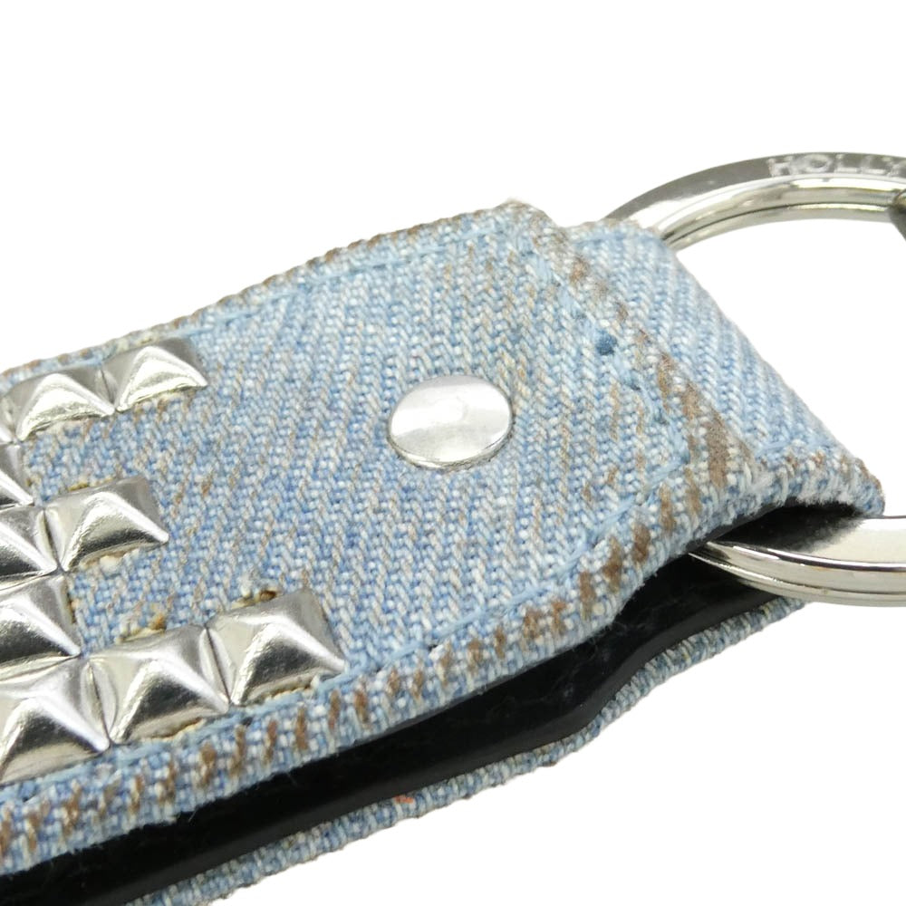 Supreme シュプリーム 23SS × HTC Hollywood Trading Company Studded Keychain スタッズ デニム キーチェーン ライトブルー系 シルバー系 2.5×7.6cm【中古】