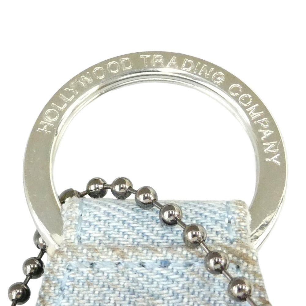 Supreme シュプリーム 23SS × HTC Hollywood Trading Company Studded Keychain スタッズ デニム キーチェーン ライトブルー系 シルバー系 2.5×7.6cm【中古】