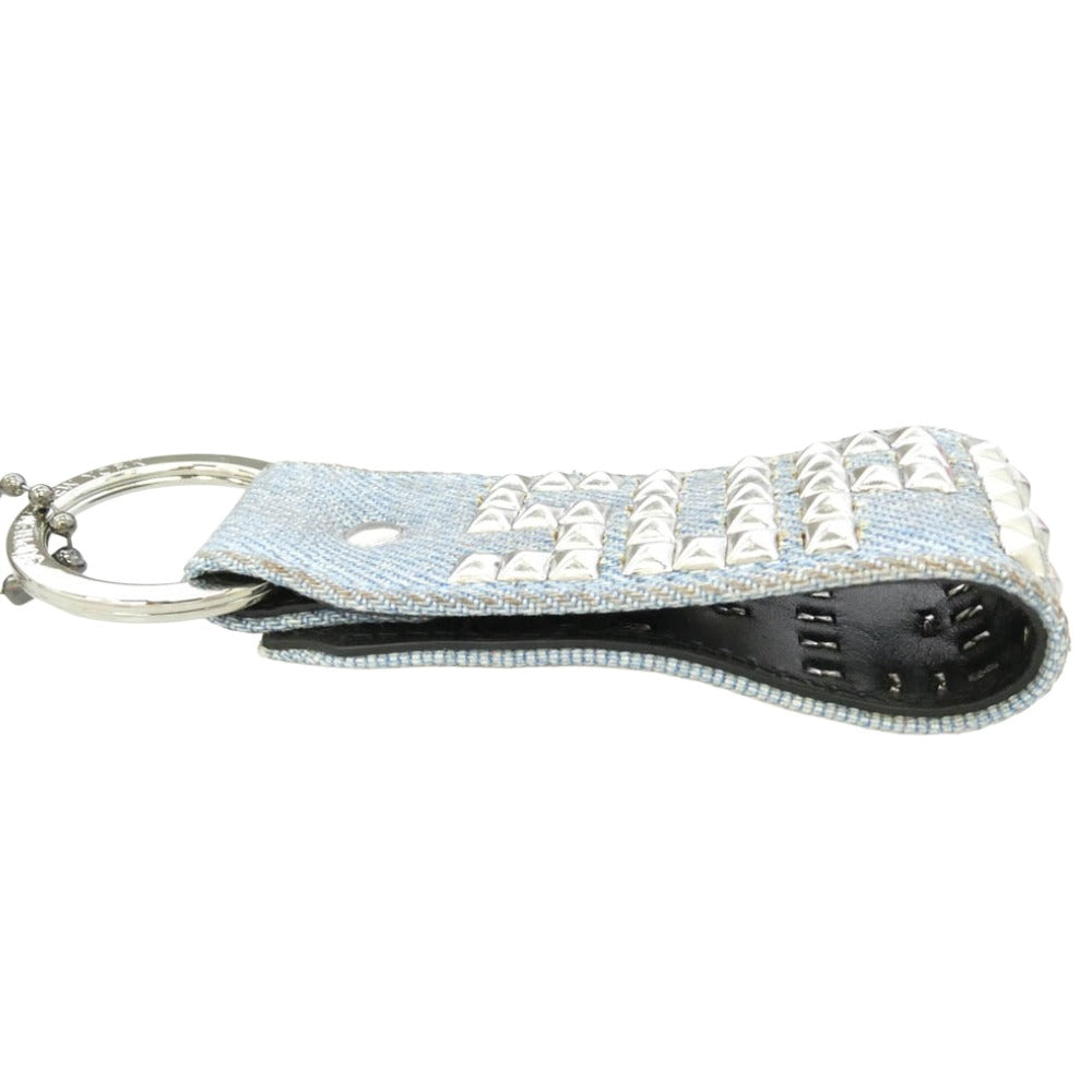 Supreme シュプリーム 23SS × HTC Hollywood Trading Company Studded Keychain スタッズ デニム キーチェーン ライトブルー系 シルバー系 2.5×7.6cm【中古】
