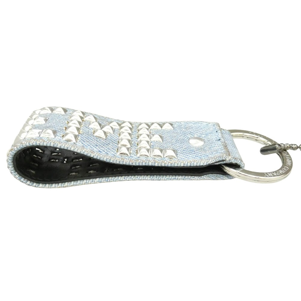 Supreme シュプリーム 23SS × HTC Hollywood Trading Company Studded Keychain スタッズ デニム キーチェーン ライトブルー系 シルバー系 2.5×7.6cm【中古】