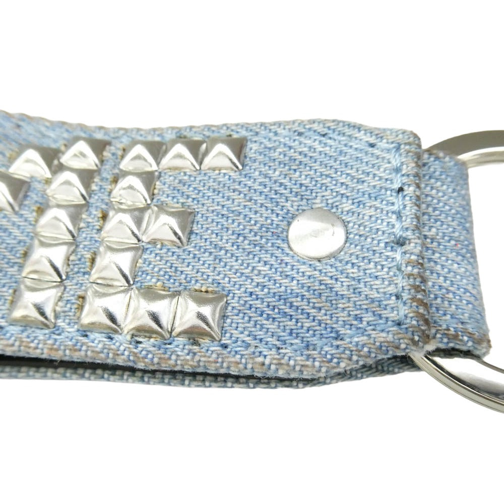 Supreme シュプリーム 23SS × HTC Hollywood Trading Company Studded Keychain スタッズ デニム キーチェーン ライトブルー系 シルバー系 2.5×7.6cm【中古】