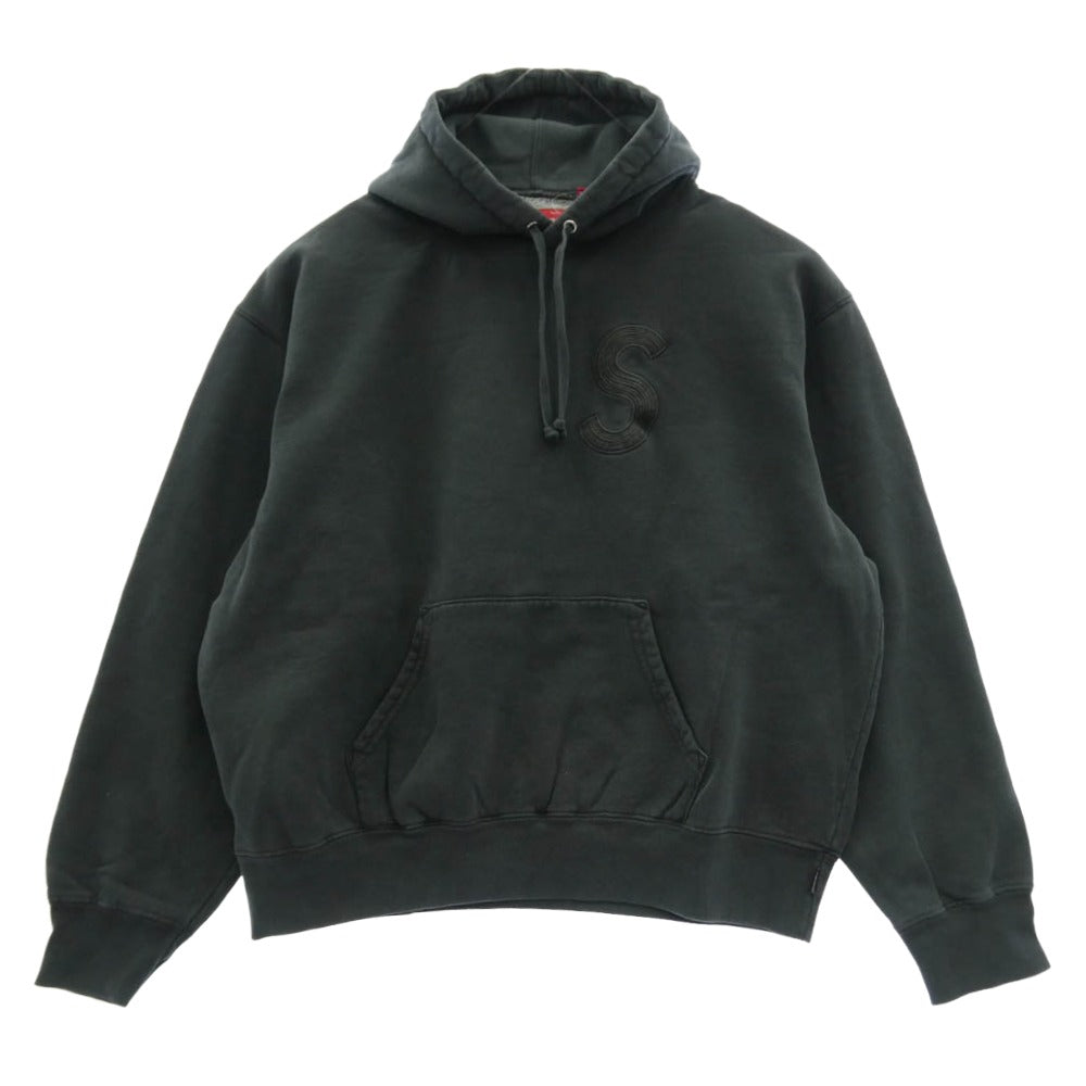 Supreme シュプリーム 23SS Overdyed S Logo Hooded Sweatshirt 加工 S ロゴ フーデッド フーディ プルオーバー スウェット パーカー チャコール系 S【中古】
