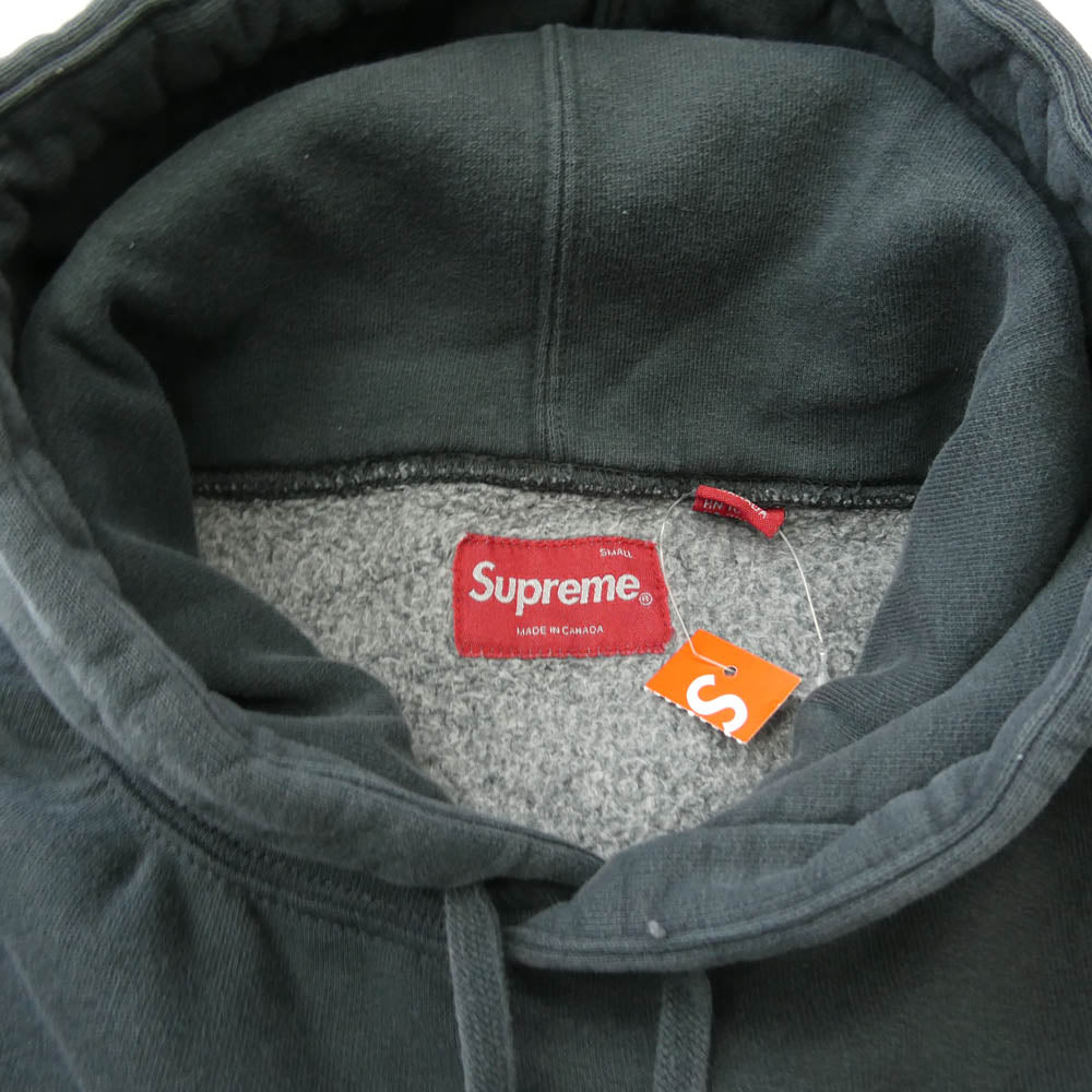 Supreme シュプリーム 23SS Overdyed S Logo Hooded Sweatshirt 加工 S ロゴ フーデッド フーディ プルオーバー スウェット パーカー チャコール系 S【中古】