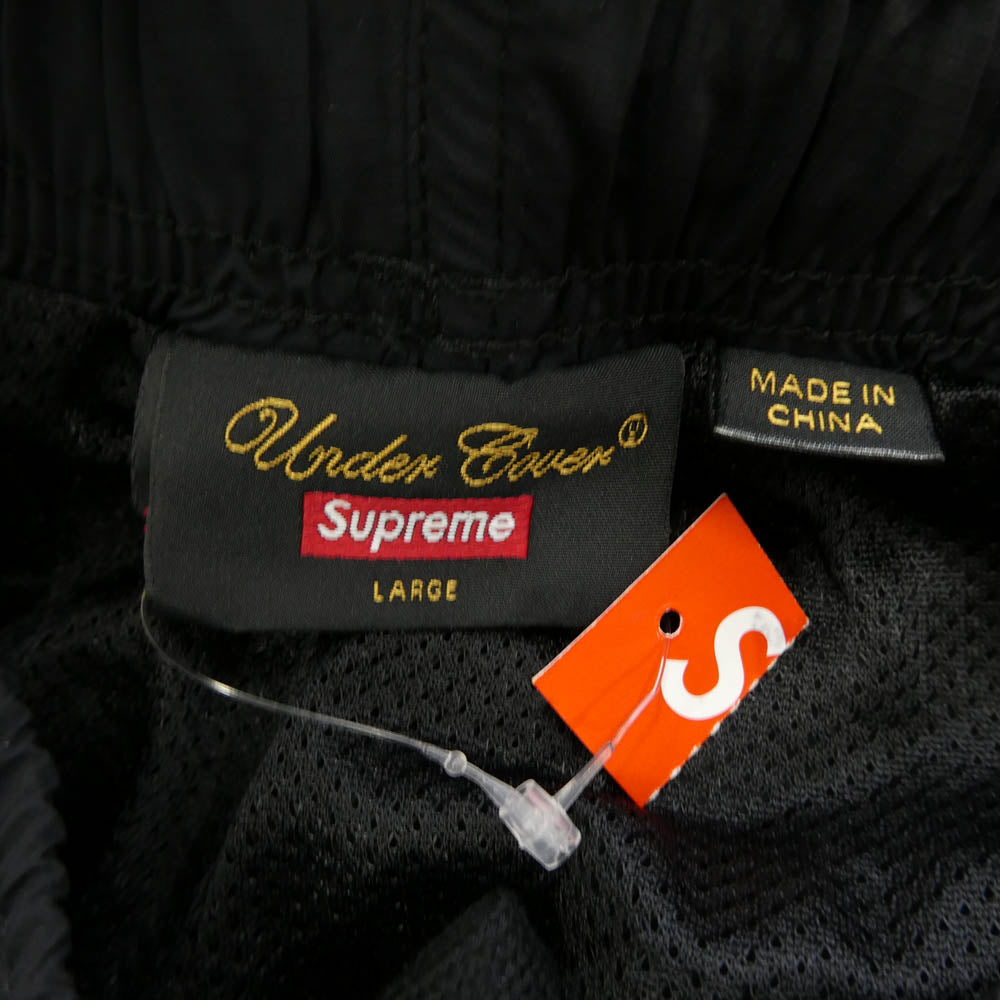 Supreme シュプリーム UNDERCOVER アンダーカバー 23SS × UNDERCOVER アンダーカバー Track pants 刺繍 総柄 トラックパンツ ブラック ブラック系 L【美品】【中古】