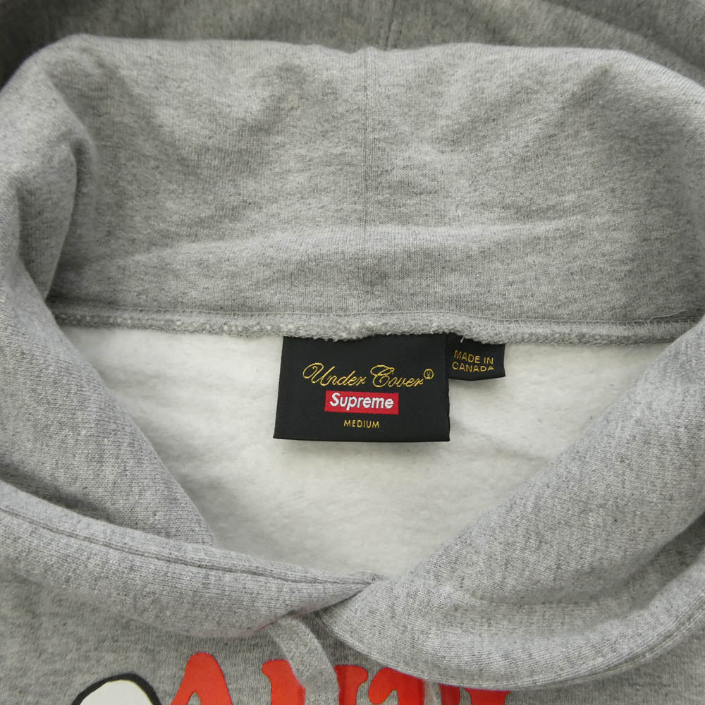 Supreme シュプリーム UNDERCOVER アンダーカバー 23SS × UNDERCOVER アンダーカバー Anti You Hooded Sweatshirt アンティ ユー フーディー スウェットシャツ プルオーバー パーカー グレー系 M【中古】