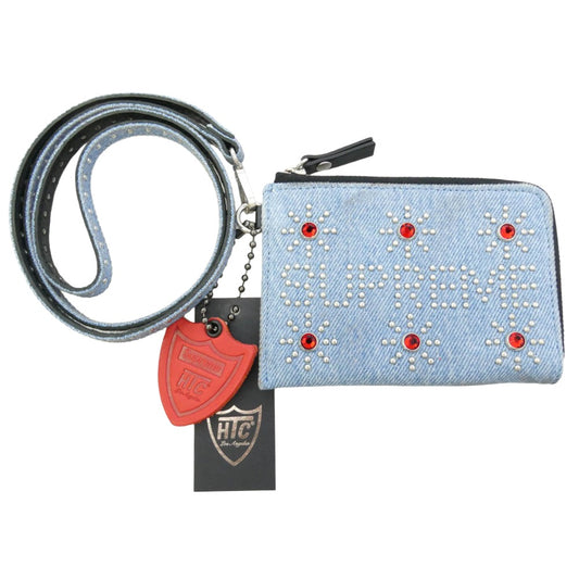 Supreme シュプリーム 23SS × HTC Hollywood Trading Company Studded Wallet ハリウッド トレーディング カンパニー スタッディド スタッズ ウォレット デニム 財布 ライトブルー系 レッド系【中古】