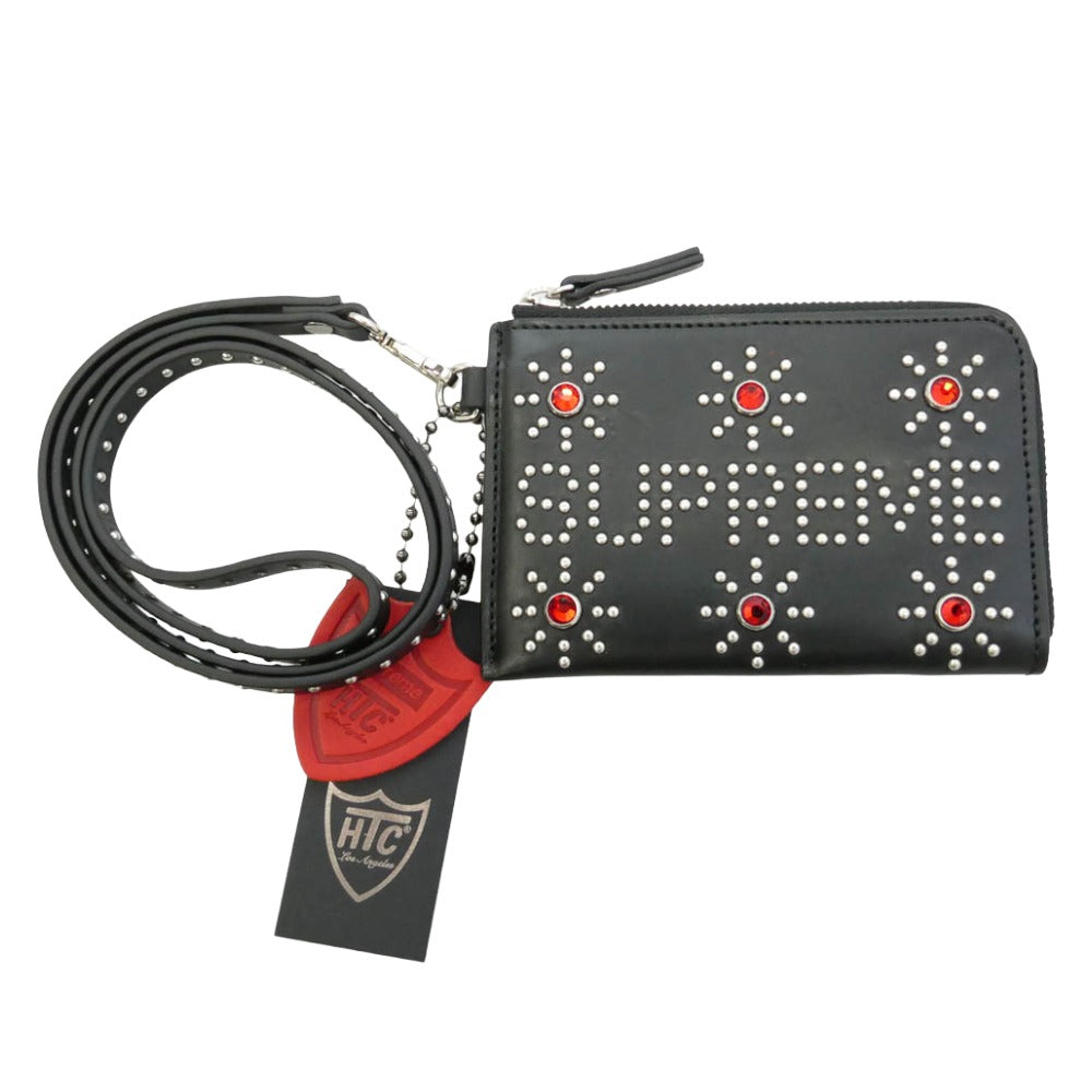 Supreme シュプリーム 23SS × HTC Hollywood Trading Company Studded Wallet ハリウッド トレーディング カンパニー スタッディド スタッズ ウォレット ブラック 財布 ブラック系 レッド系【中古】