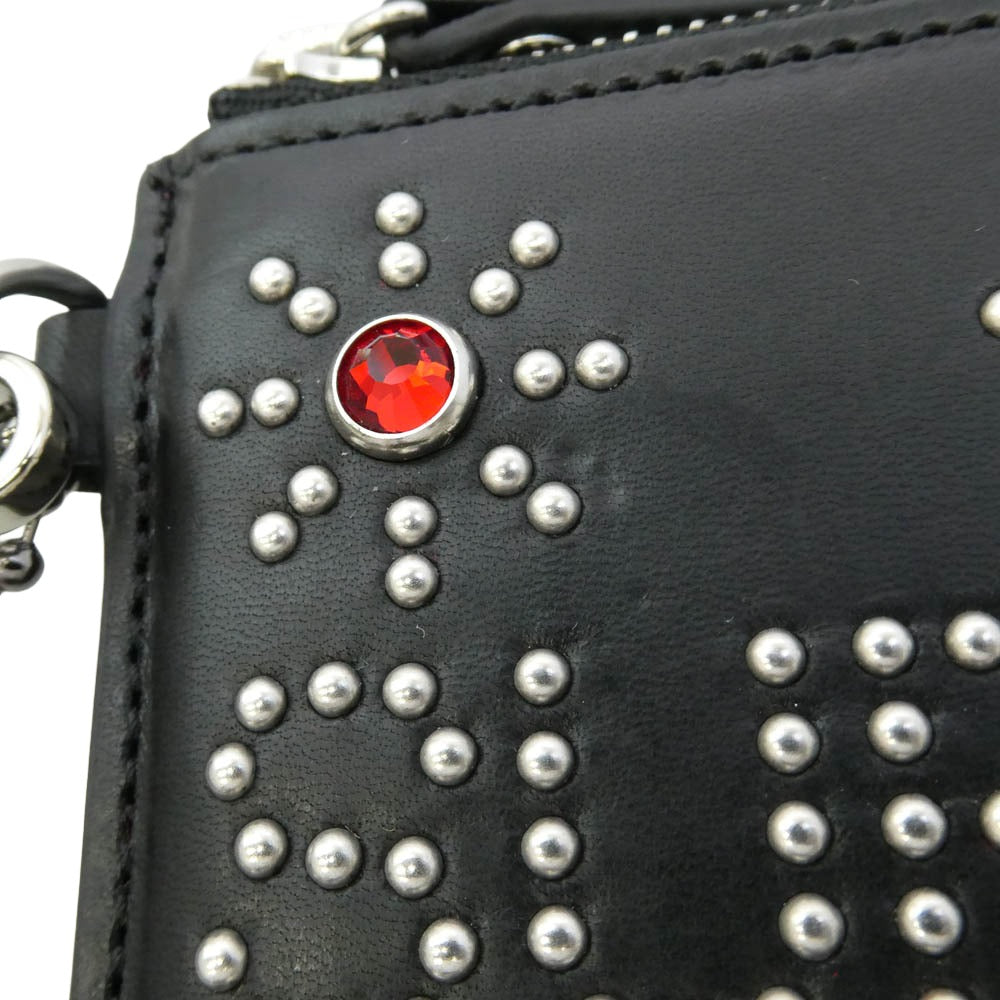 Supreme シュプリーム 23SS × HTC Hollywood Trading Company Studded Wallet ハリウッド トレーディング カンパニー スタッディド スタッズ ウォレット ブラック 財布 ブラック系 レッド系【中古】