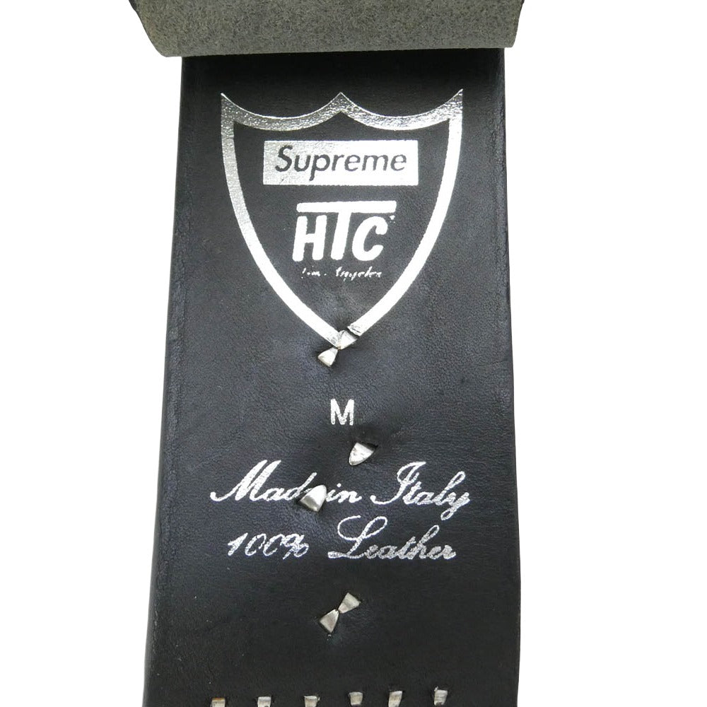 Supreme シュプリーム 23SS × HTC Hollywood Trading Company Studded Belt スタッズ ハラコ レザー ベルト ブラック系 ホワイト系 シルバー系 M【中古】
