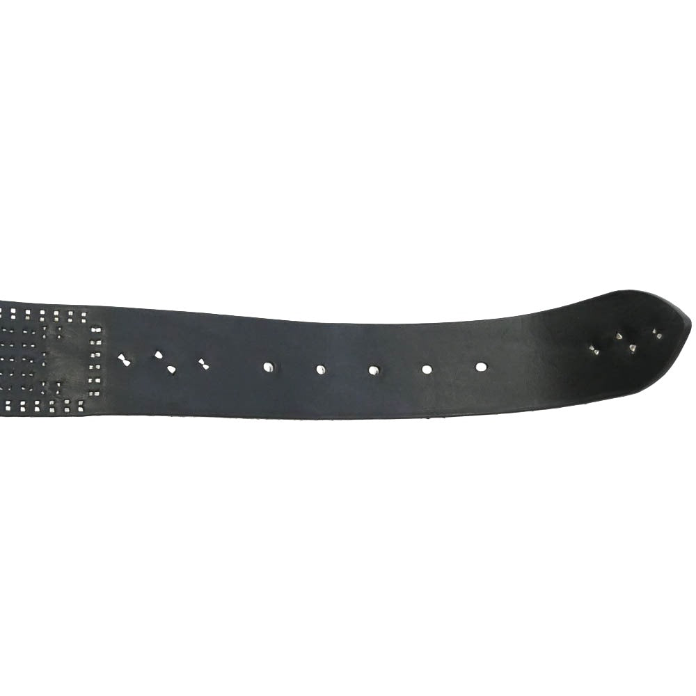 Supreme シュプリーム 23SS × HTC Hollywood Trading Company Studded Belt スタッズ ハラコ レザー ベルト ブラック系 ホワイト系 シルバー系 M【中古】