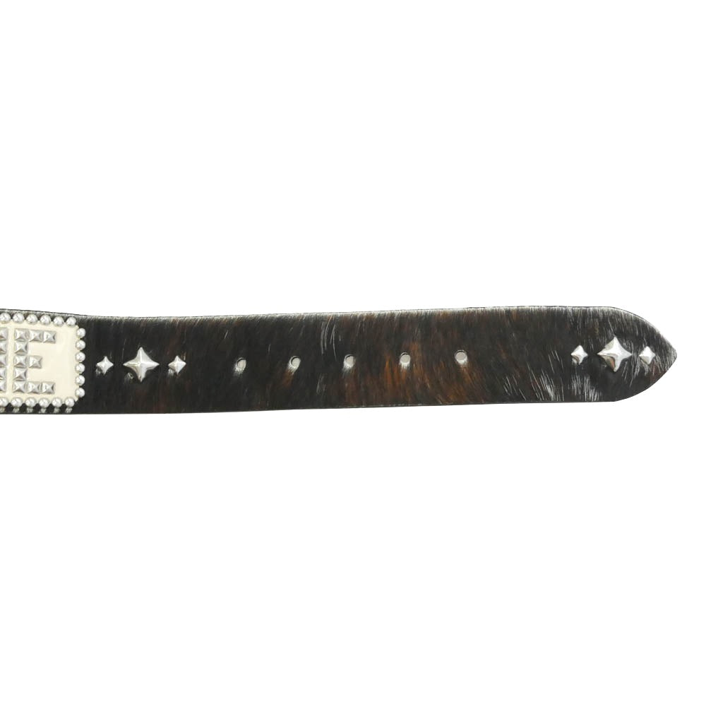 Supreme シュプリーム 23SS × HTC Hollywood Trading Company Studded Belt スタッズ ハラコ レザー ベルト ブラック系 ホワイト系 シルバー系 M【中古】