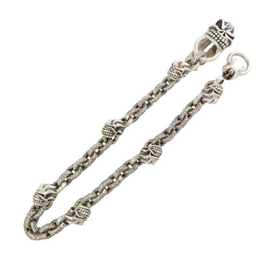 STARLIN GEAR スターリンギア ギャランティ付属 Wallet chain 6 hothead skull Texture link hothead keeper 6 ホットヘッドスカル テクスチャリンク ホットヘッド キーパー ウォレットチェーン シルバー系【中古】