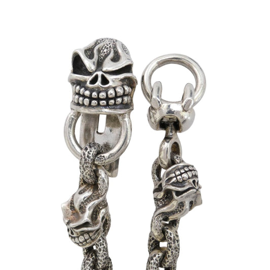 STARLIN GEAR スターリンギア ギャランティ付属 Wallet chain 6 hothead skull Texture link hothead keeper 6 ホットヘッドスカル テクスチャリンク ホットヘッド キーパー ウォレットチェーン シルバー系【中古】