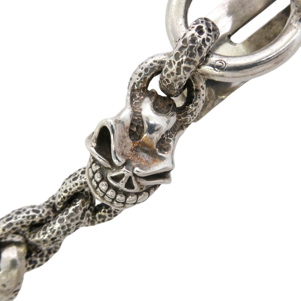 STARLIN GEAR スターリンギア ギャランティ付属 Wallet chain 6 hothead skull Texture link hothead keeper 6 ホットヘッドスカル テクスチャリンク ホットヘッド キーパー ウォレットチェーン シルバー系【中古】